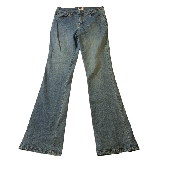 Venus Women's Jeans Size 9 Light Wash Denim Flare Leg Split Hem Y2K Vintage - Picture 1 of 9